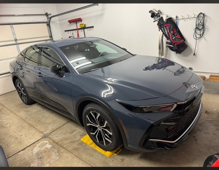 Blue-gray Toyota sedan